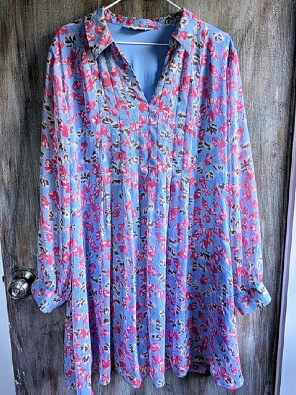 Nine West Floral Mini Dress in Blue & Pink Size XXL Like New